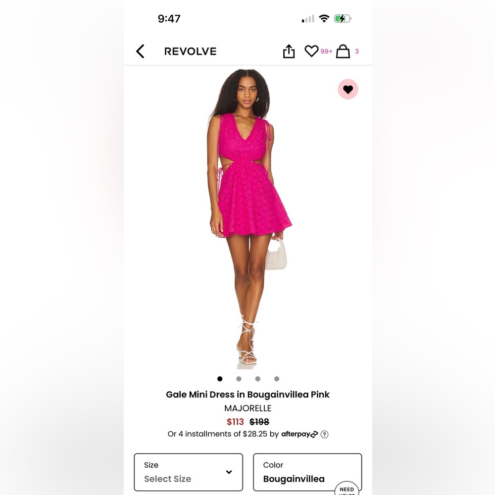 REVOLVE Majorelle Fuchsia Lace Mini Dress